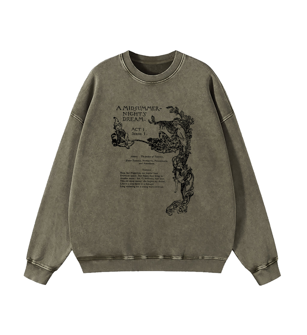 Shakespeare Literature Poet Washed Sweatshirt