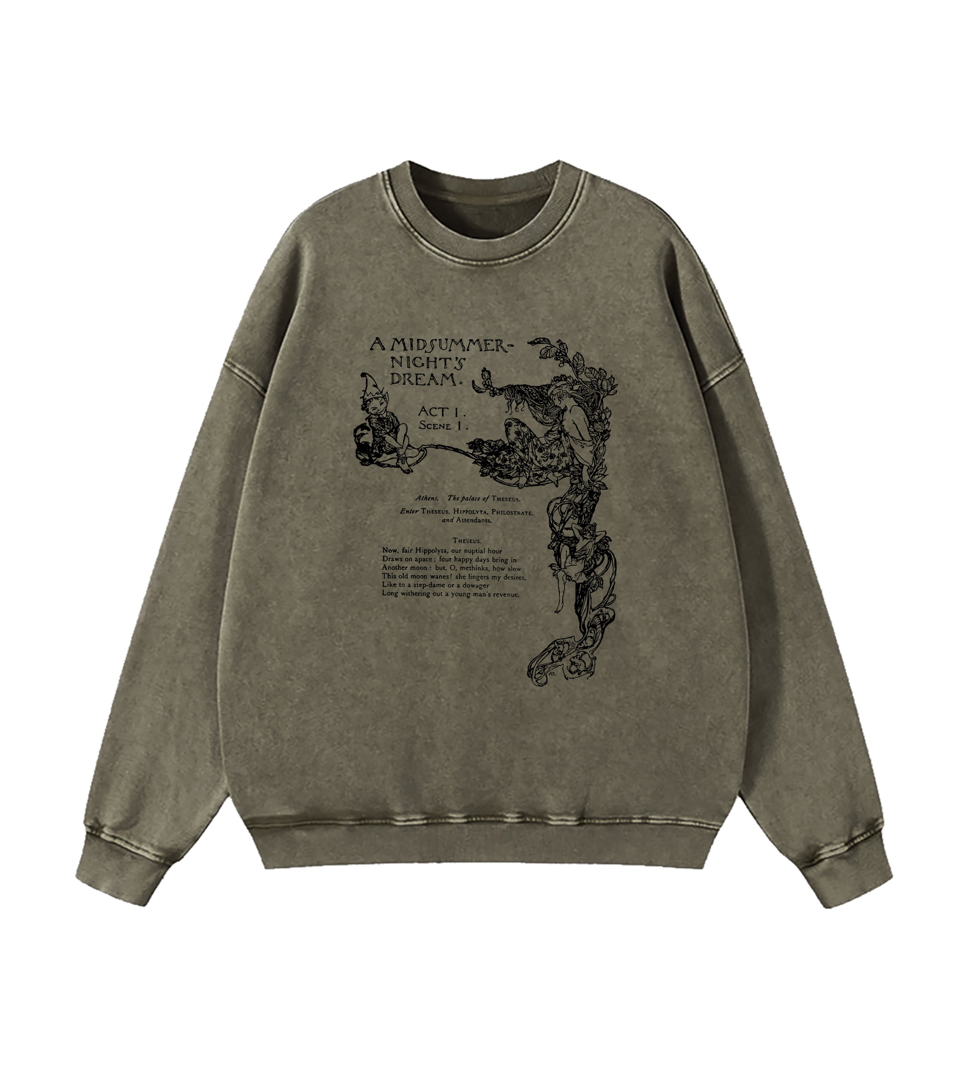 Shakespeare Literature Poet Washed Sweatshirt