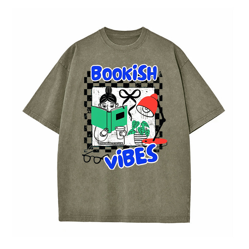 Bookish Vibes Washed T-Shirt