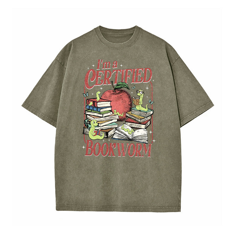 I'm A Certified Bookworm Washed T-Shirt