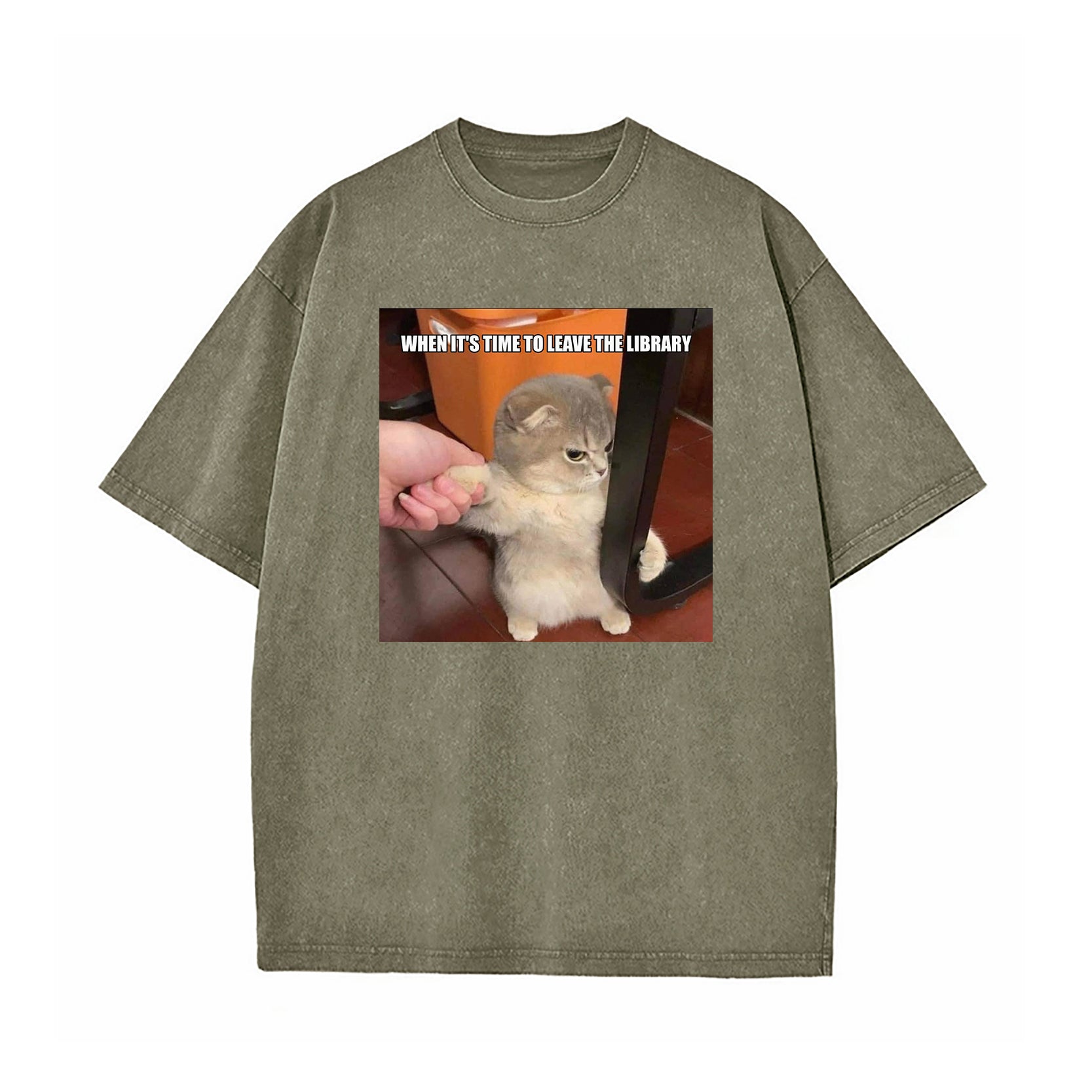 When It's Time To Leave The Library Washed T-Shirt