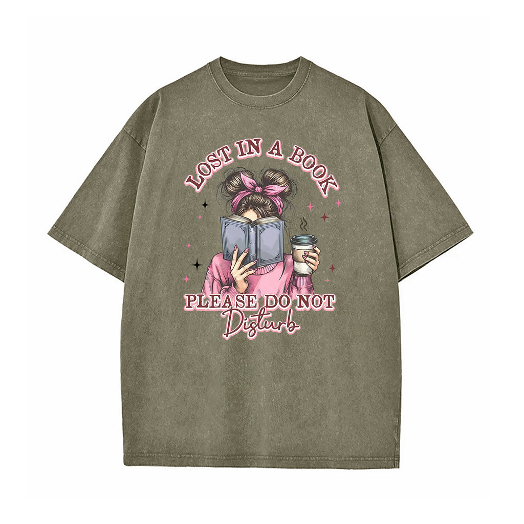 Lost In Book Please Don't Disturb Washed T-Shirt