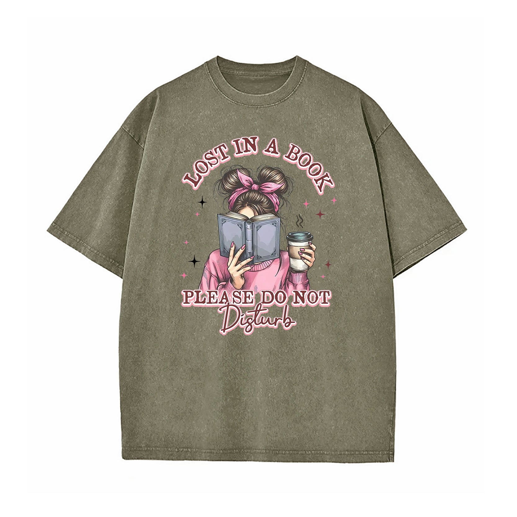 Lost In Book Please Don't Disturb Washed T-Shirt