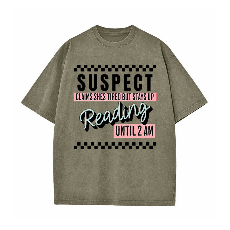 Suspect Claims Book Lover Washed T-Shirt