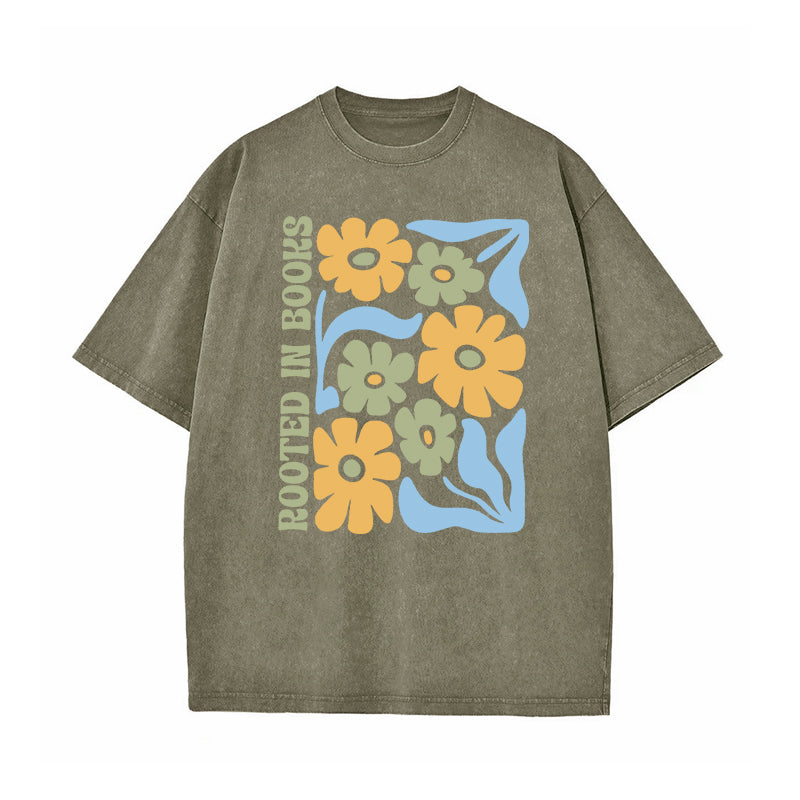 Rooted In Books Washed T-Shirt