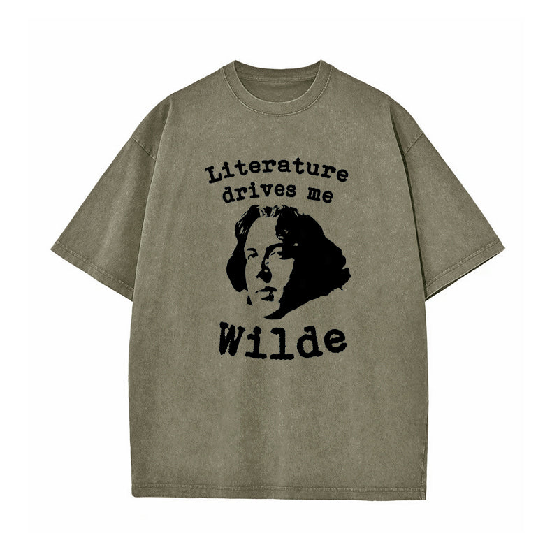 Literature Drives Me Wilde Washed T-Shirt