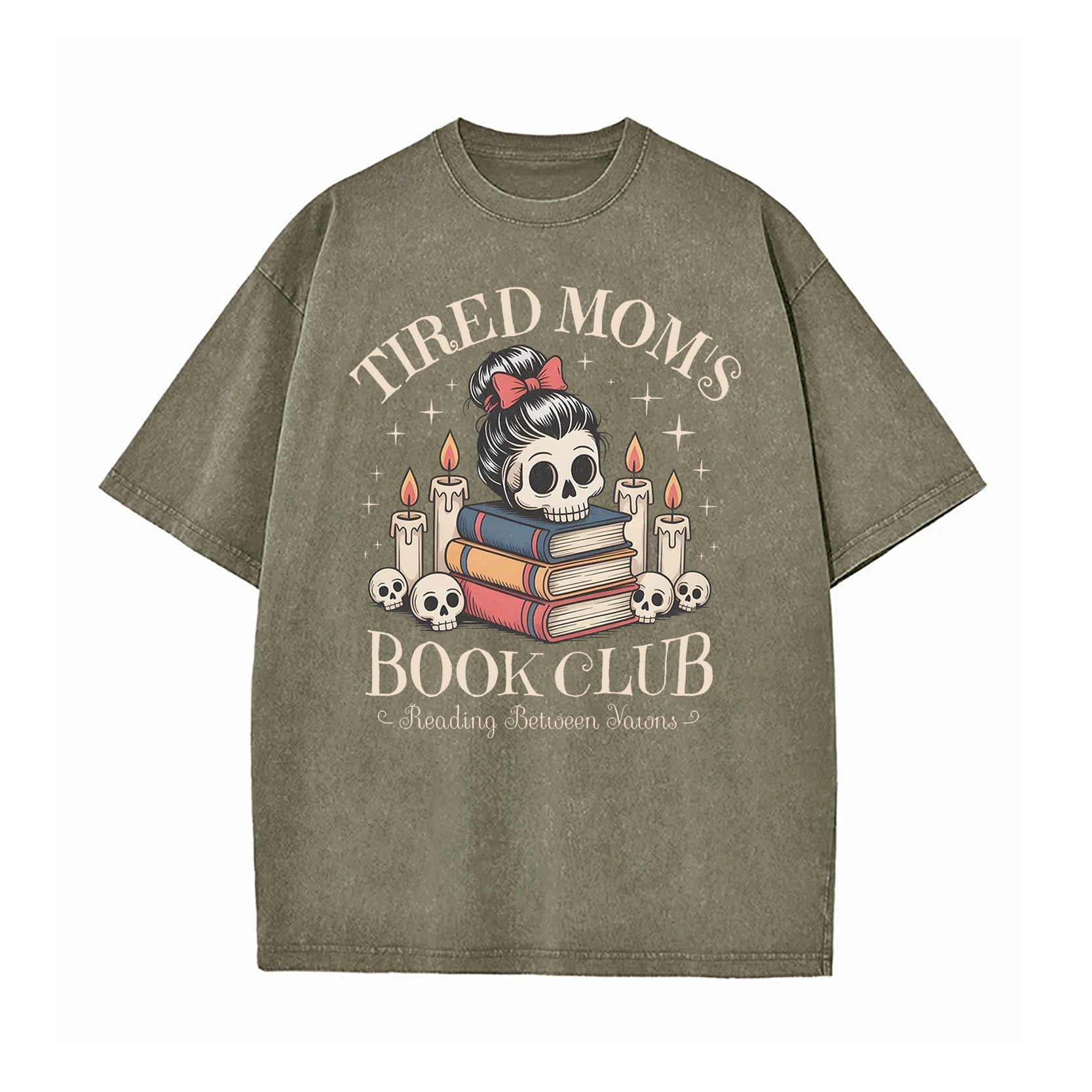 Tired Mom's Book Club Washed T-Shirt