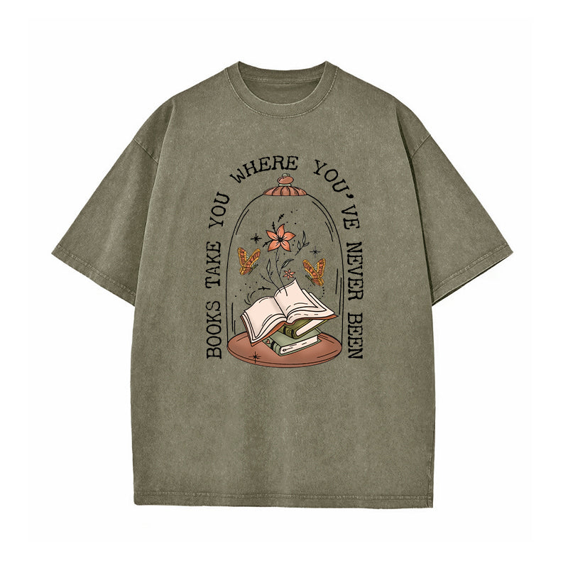 Books Take You Where You've Never Been Washed T-Shirt