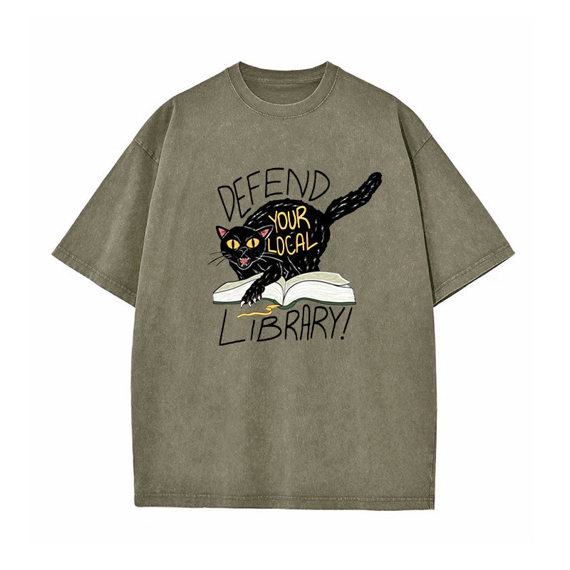 Defend Your Local Library Washed T-Shirt