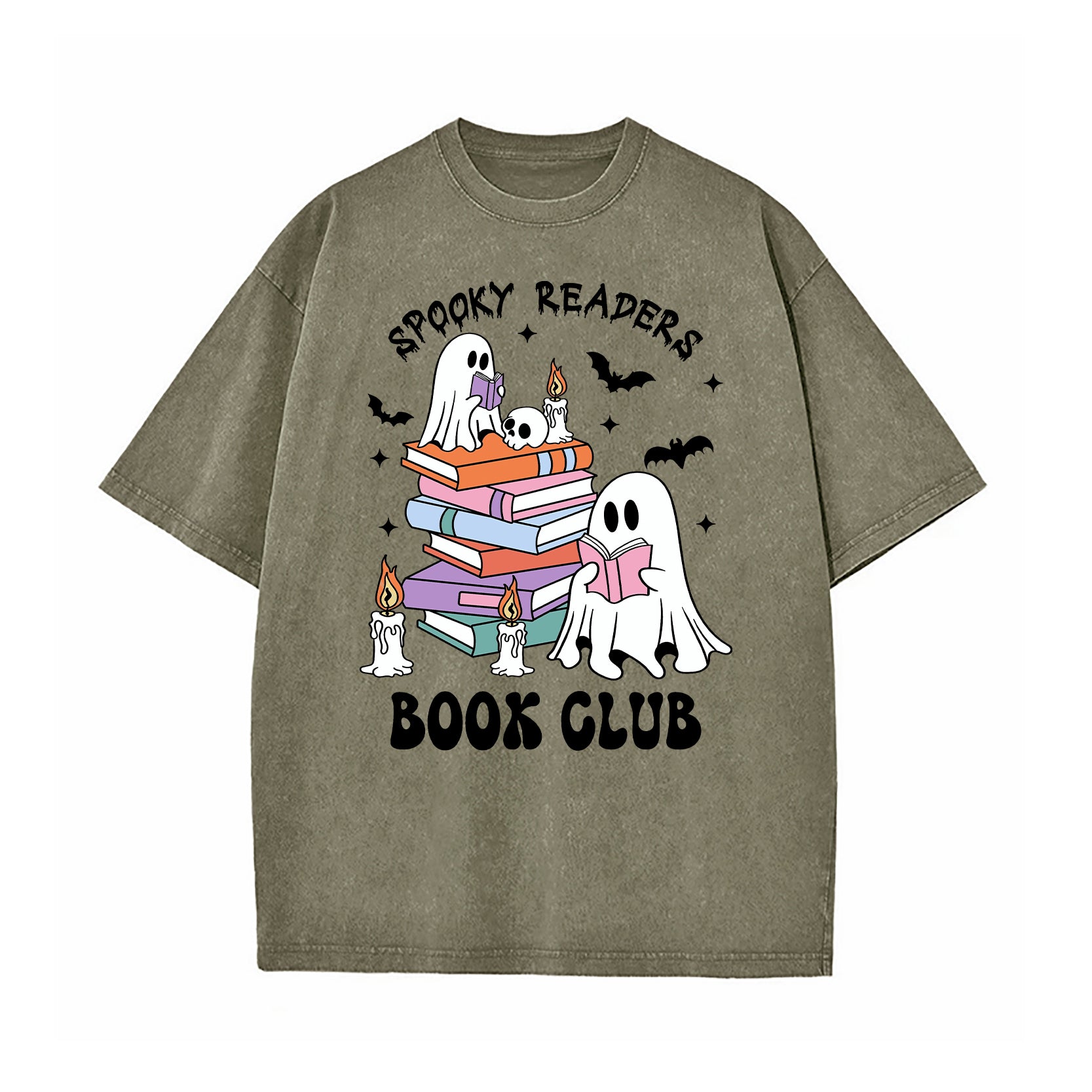 Spooky Readers Book Club Washed T-Shirt