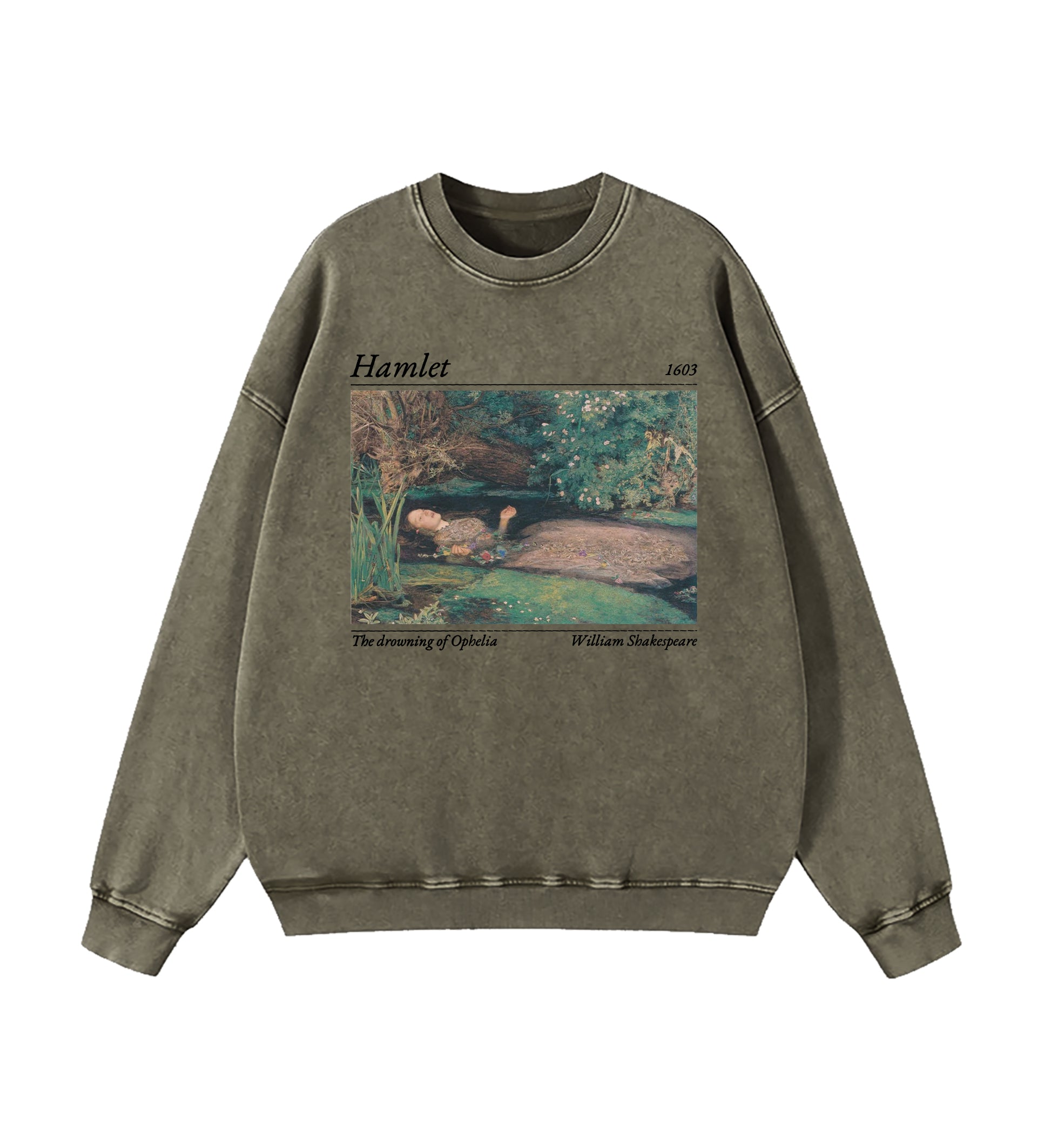 Shakespeare Hamlet And Ophelia Washed Sweatshirt
