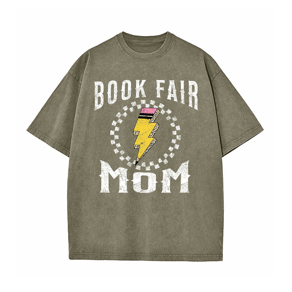 Book Fair Mom Washed T-Shirt