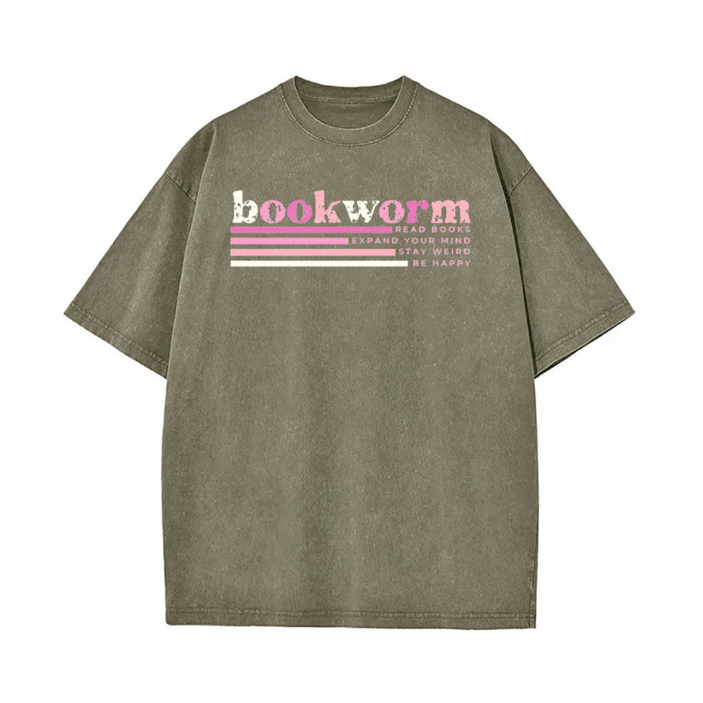 Bookworm Read Books Washed T-Shirt