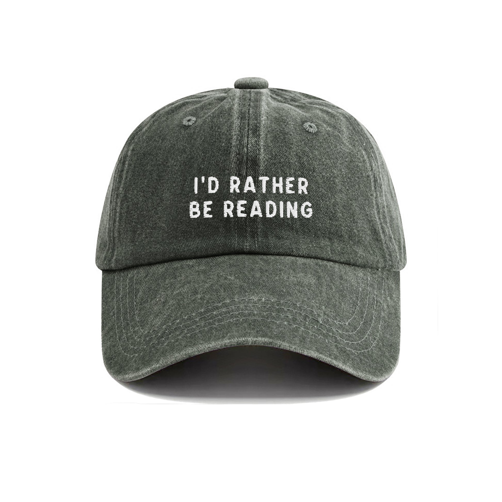 I'd Rather Be Reading Embroidered Washed Cap