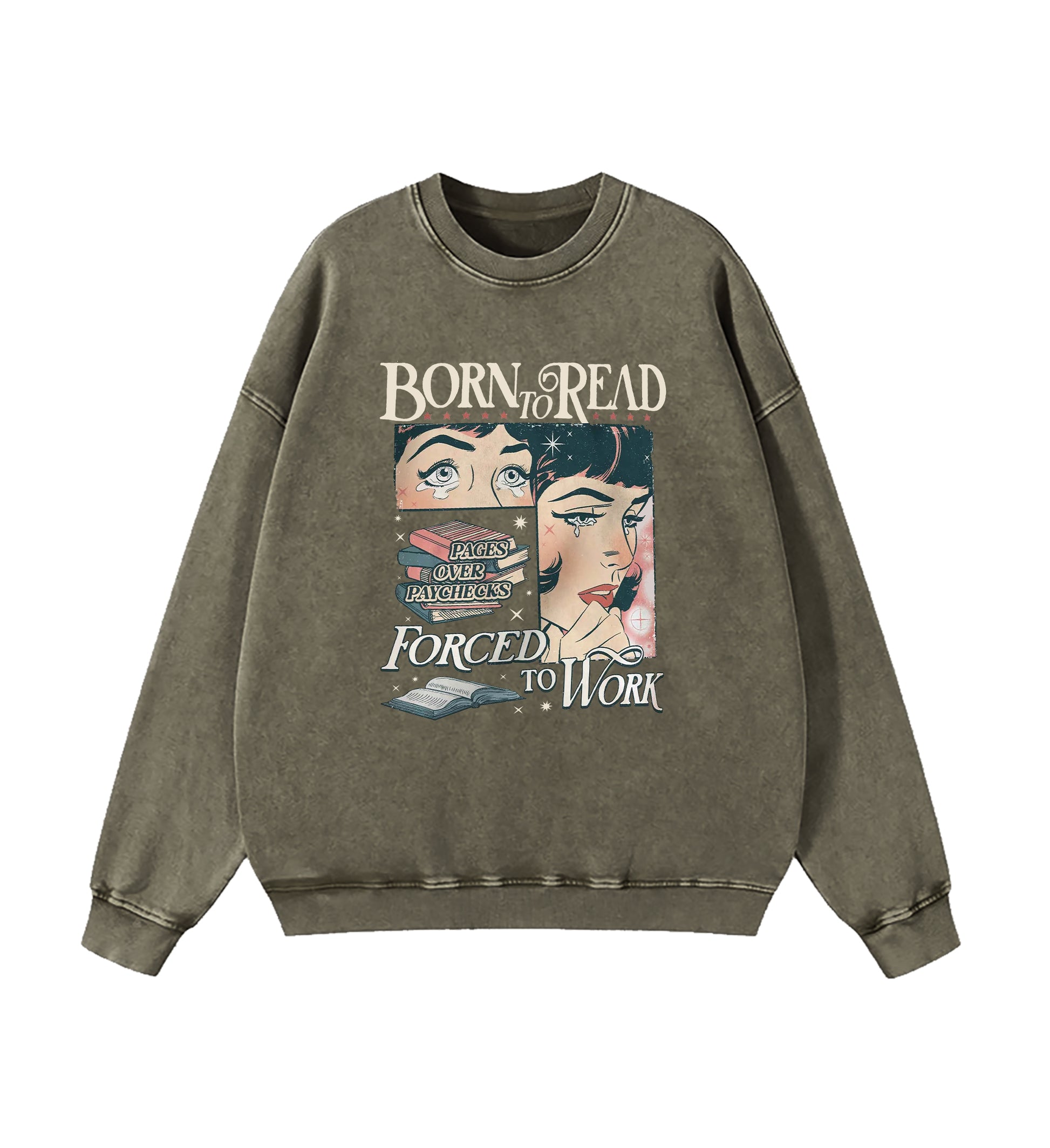 Born To Read Bookish Washed Sweatshirt