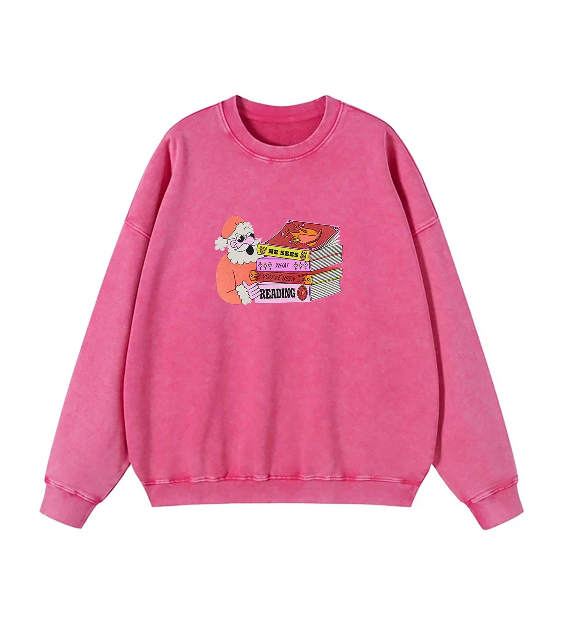 Santa: He Sees What You've Been Reading Sweatshirt