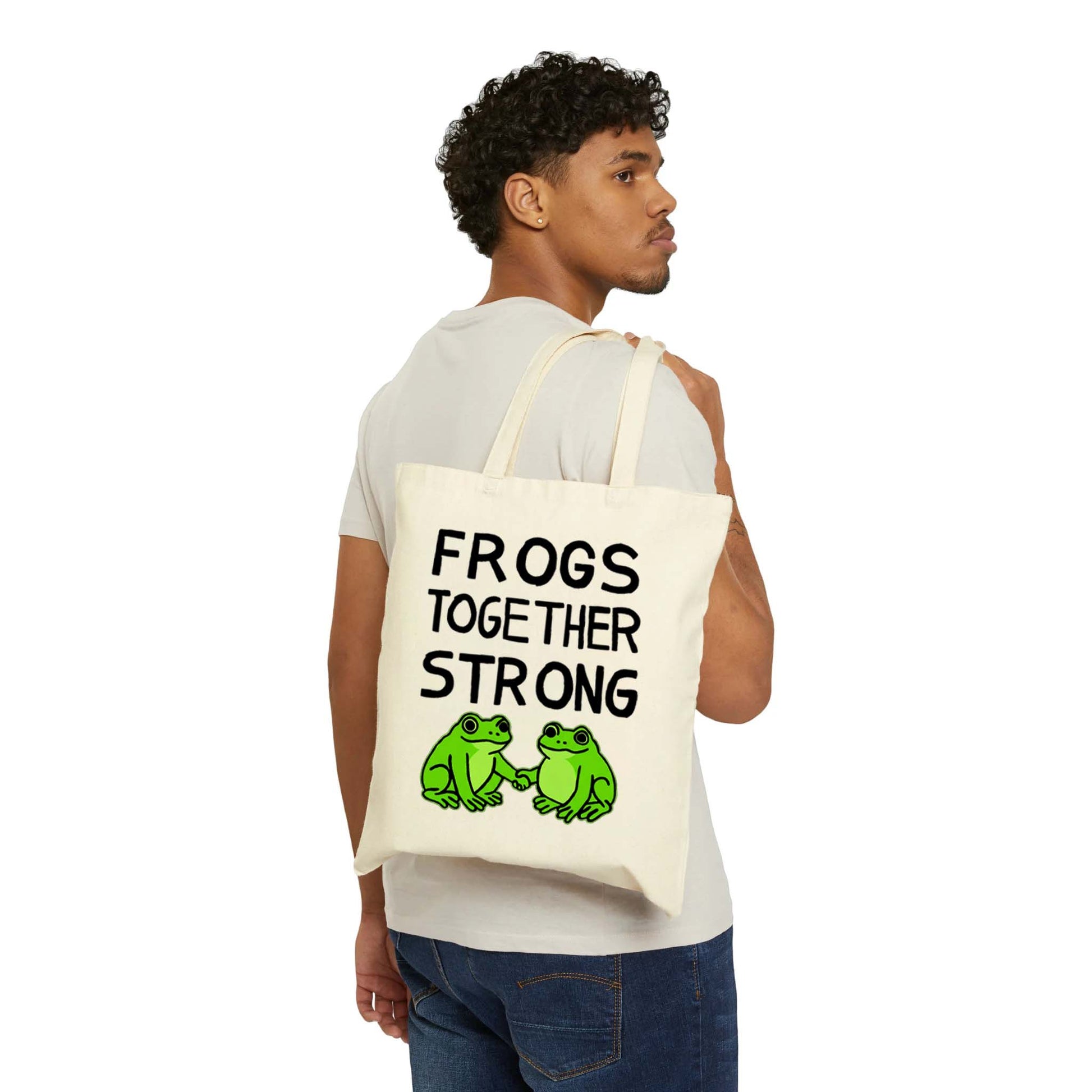 Frogs Together Strong Protest Shirt canvas bag