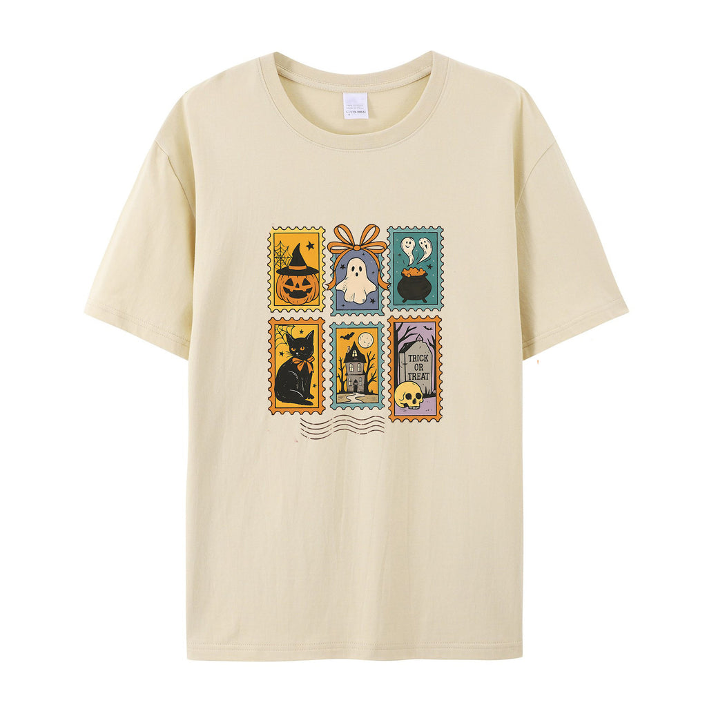 Halloween retro cotton T-shirts