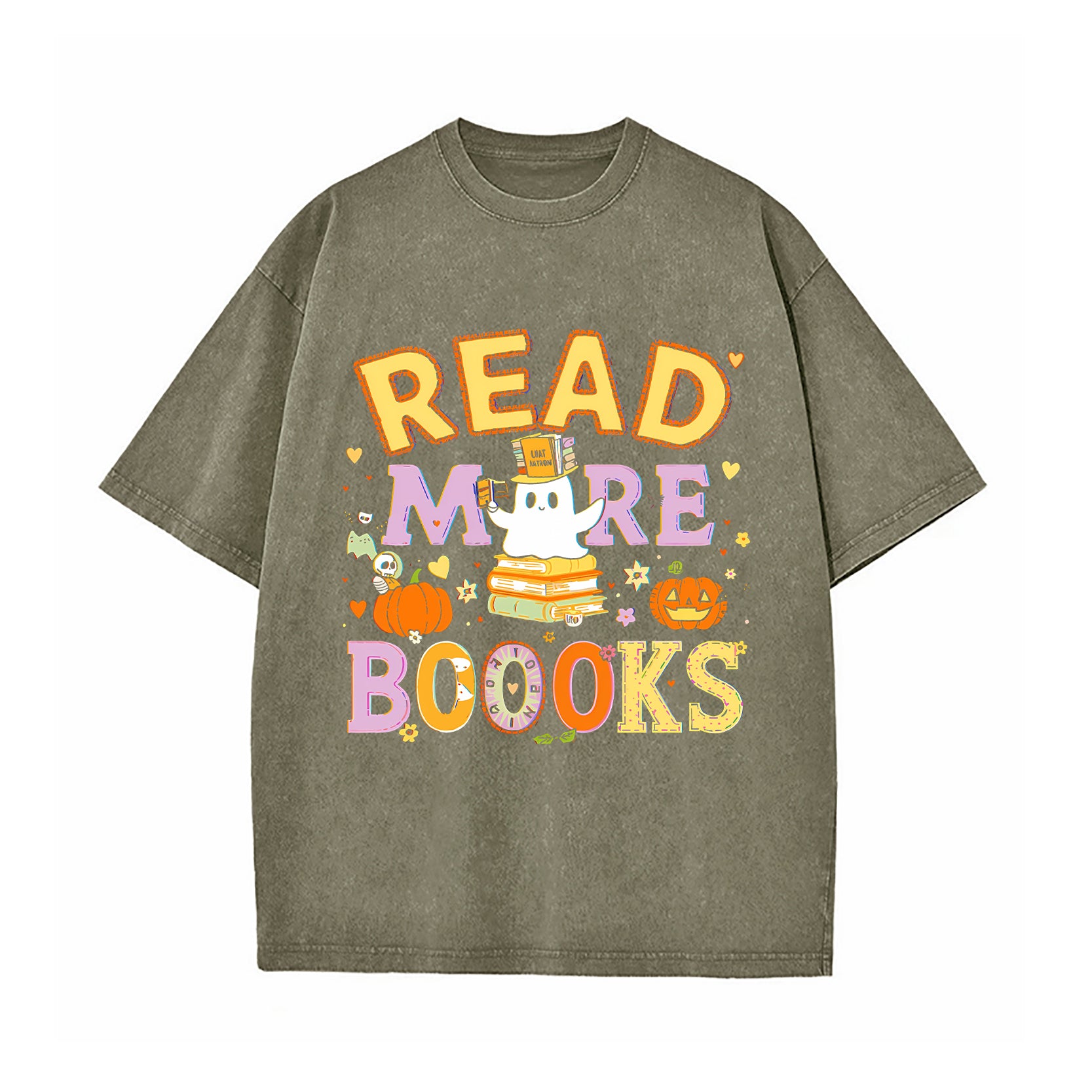 Funny Teacher Halloween Cute Booooks Ghost Read More Books T-Shirt