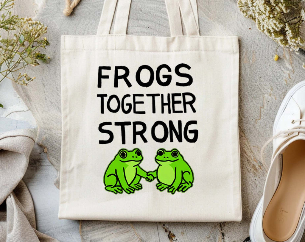Frogs Together Strong Protest Shirt canvas bag