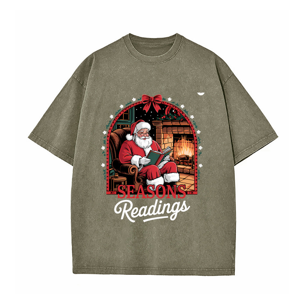 Reading Santa Claus Bookish Christmas Reading Lovers Essential T-Shirt