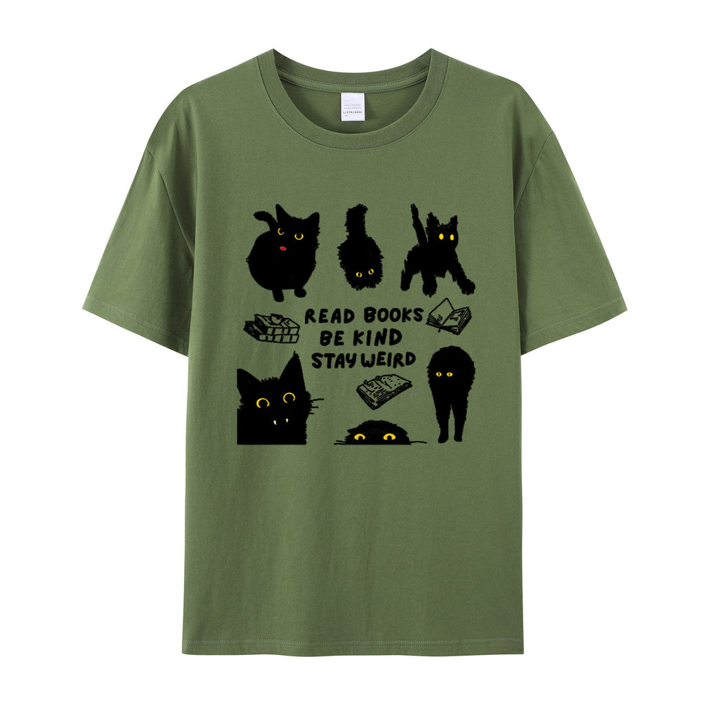 Read Books Be Kind Stay Weird cotton T-shirt