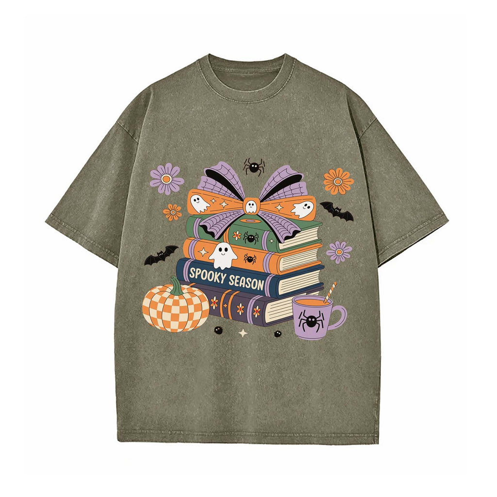 Spooky Season Book Lover Washed T-Shirt