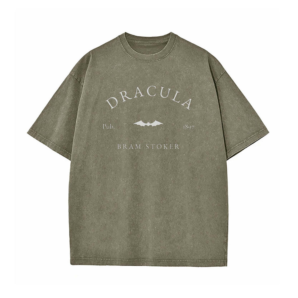 Dracula Victorian Horror Literary Halloween Washed T-Shirt
