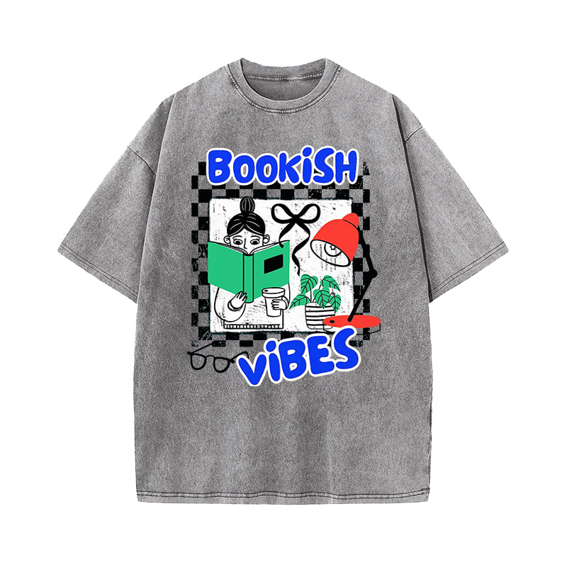 Bookish Vibes Washed T-Shirt