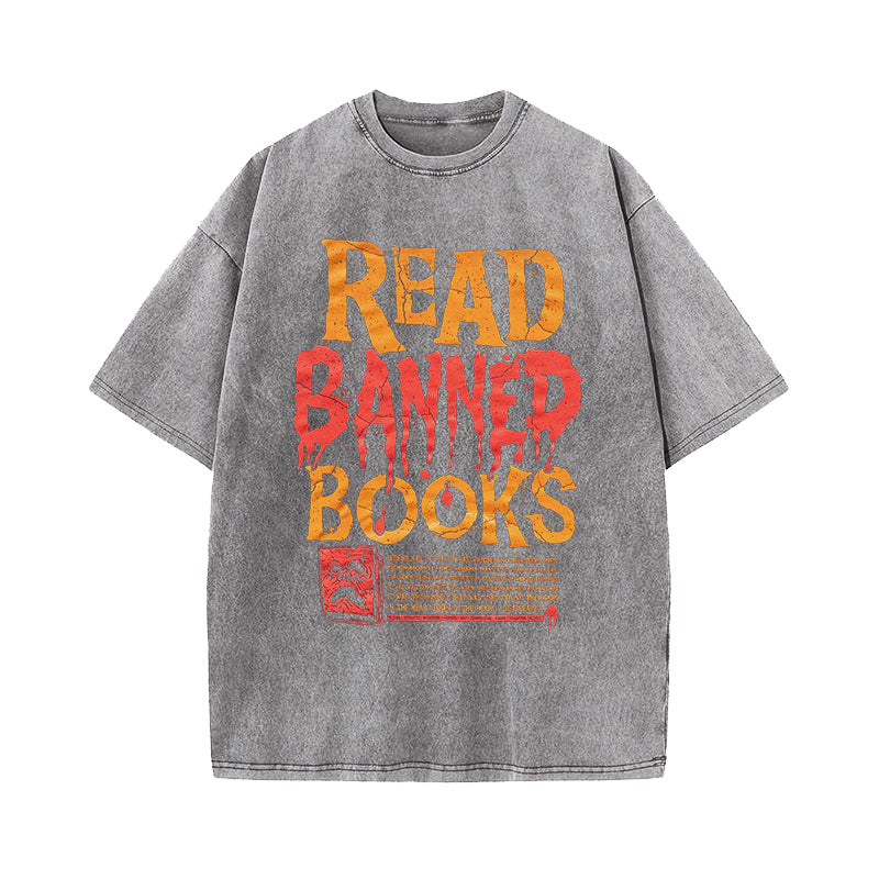 Read Banned Books Necronomicon Washed T-Shirt