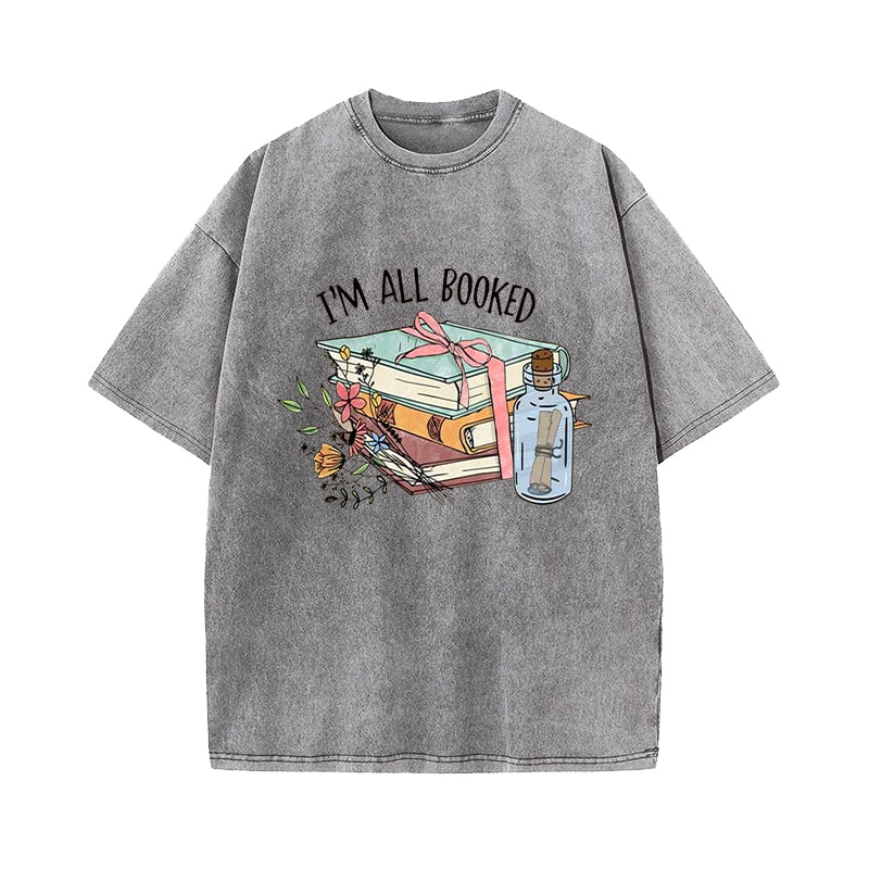 I'm All Booked Washed T-Shirt
