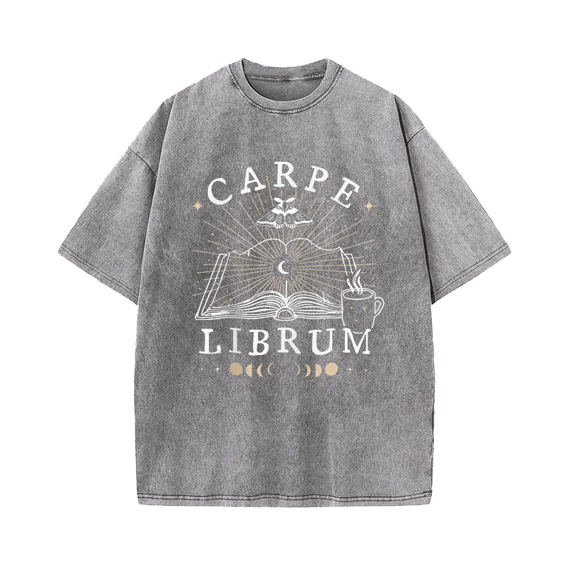 Carpe Librum Dark Academia Seize the Book Washed T-Shirt