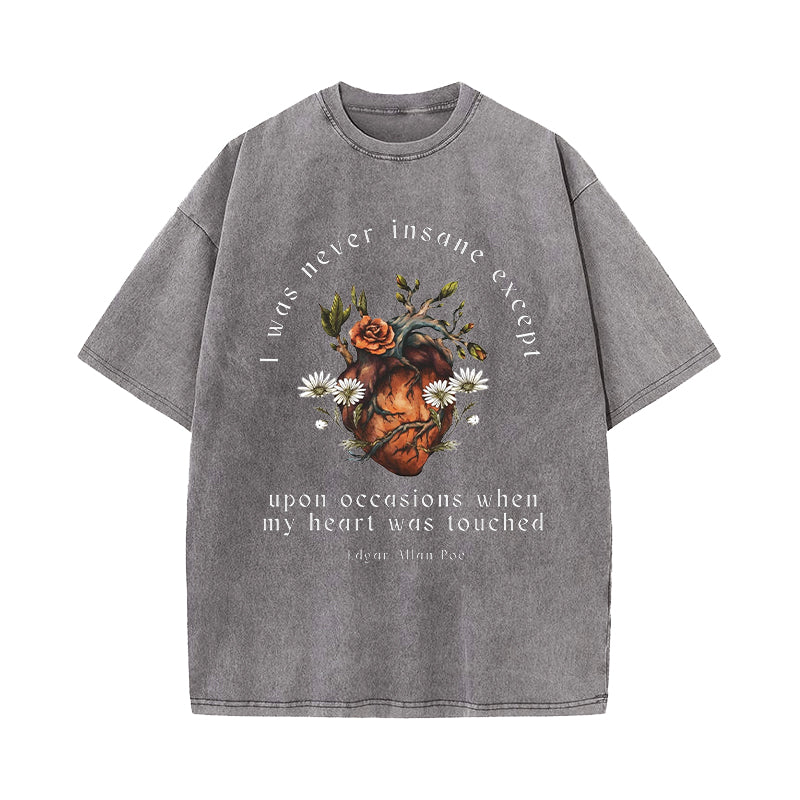 I Was Never Insane Except Upon Occasions Washed T-Shirt