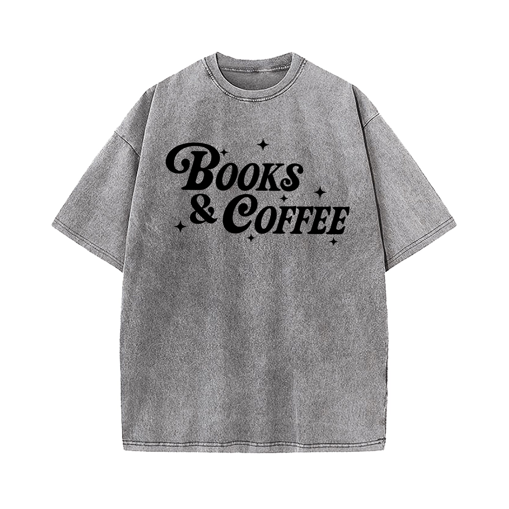 Books And Coffee Washed T-Shirt