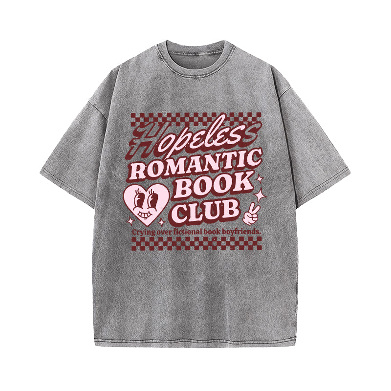Hopeless Romantic Book Club Washed T-Shirt