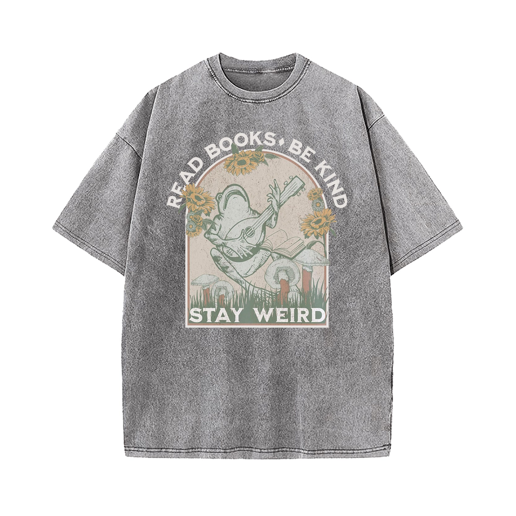 Read Books Be Kind Stay Weird Washed T-Shirt