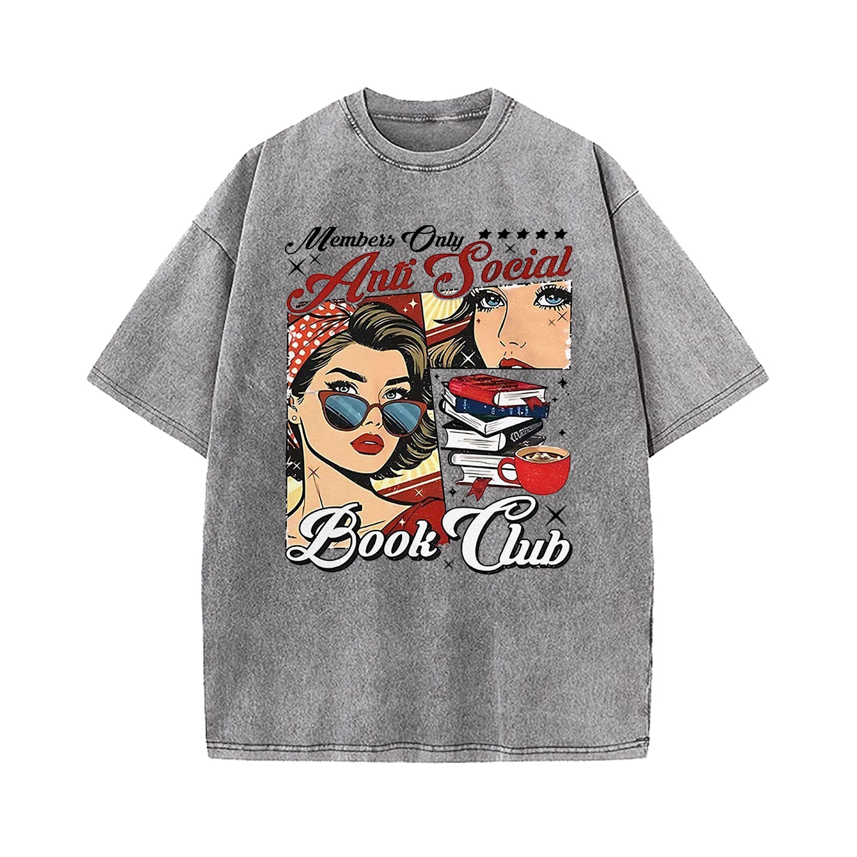 Girl Members Only Anti Social Book Club Washed T-Shirt
