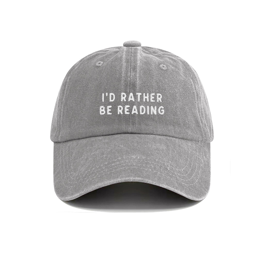I'd Rather Be Reading Embroidered Washed Cap