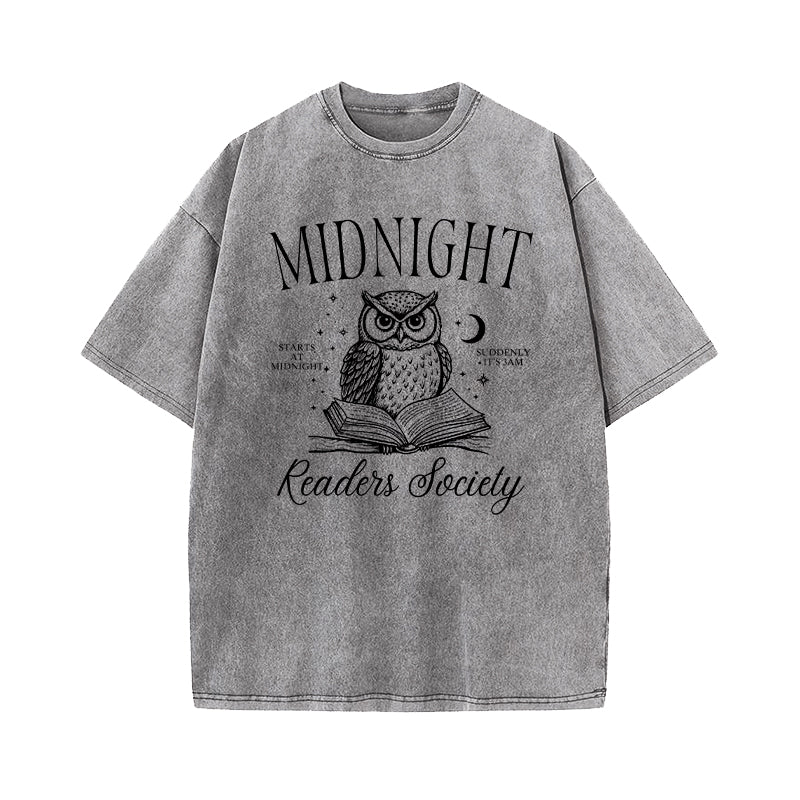 Midnight Readers Society Late Night Reading Washed T-Shirt