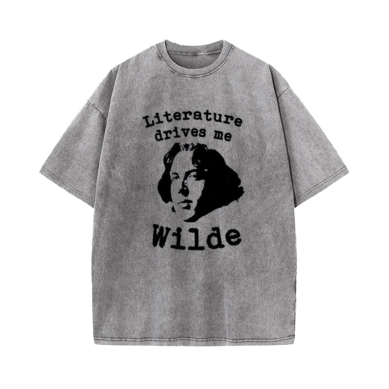 Literature Drives Me Wilde Washed T-Shirt