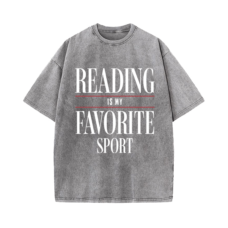 Reading Is My Favorite Sport Washed T-Shirt