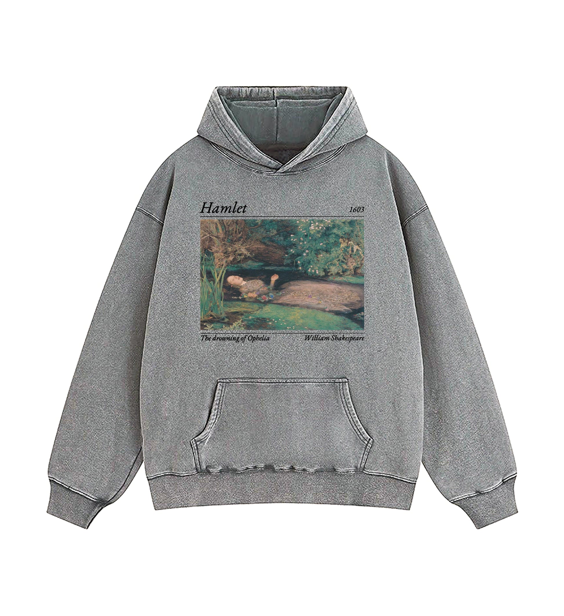 Shakespeare Hamlet And Ophelia Washed Hoodie