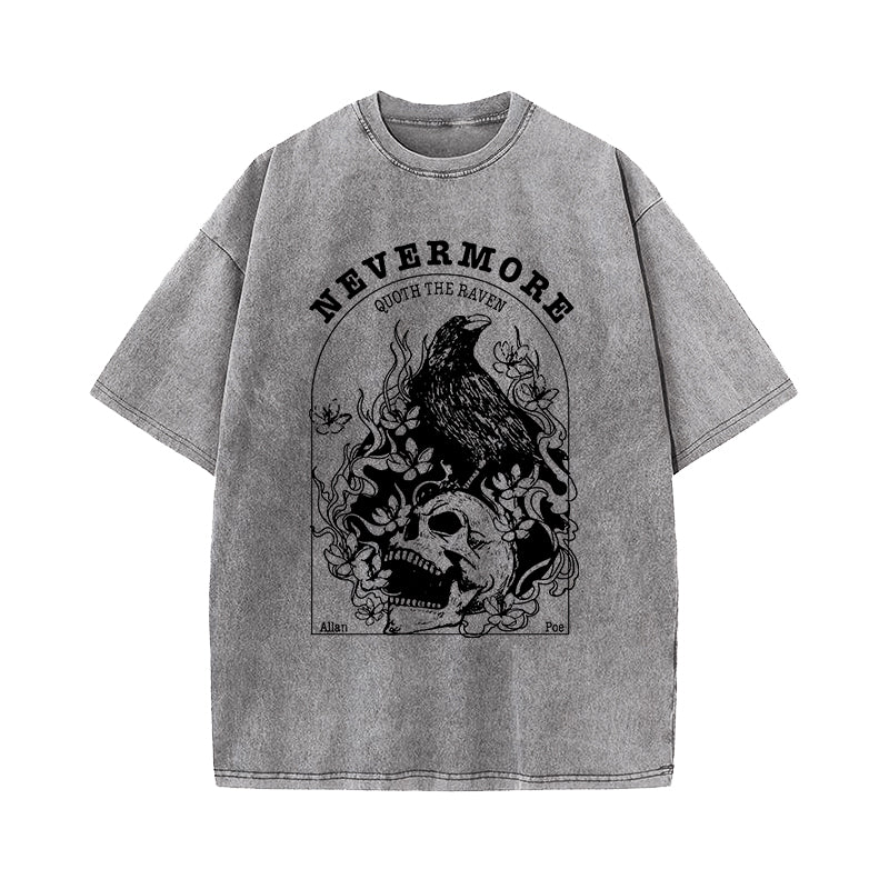 Nevermore Quoth The Raven Washed T-Shirt