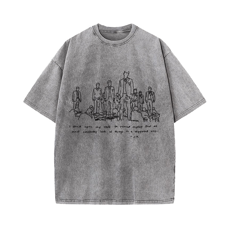 Oh Captain My Captain Dead Poets Society Washed T-Shirt