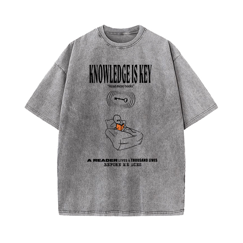 A Reader Lives A Thousand Lives Before He Dies Washed T-Shirt