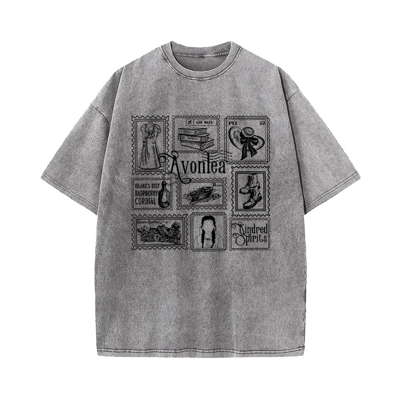 Anne of Green Gables Literary Stamp Collection Washed T-Shirt