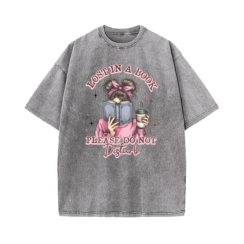 Lost In Book Please Don't Disturb Washed T-Shirt