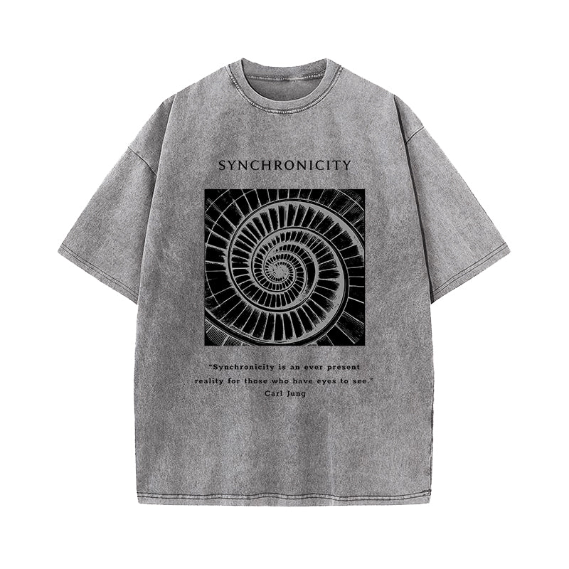 Synchronicity Carl Jung Quote Washed T-Shirt