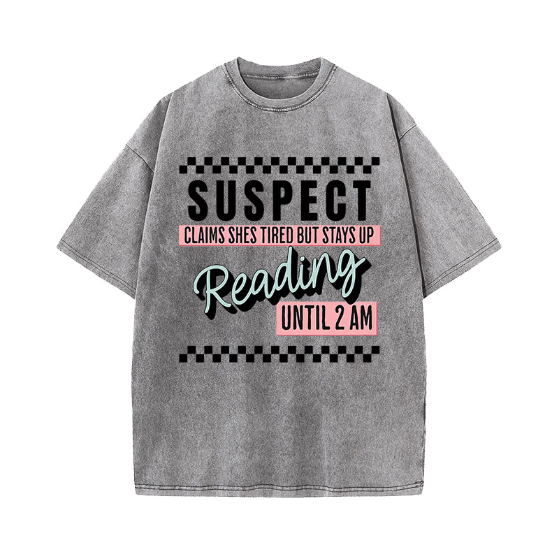 Suspect Claims Book Lover Washed T-Shirt