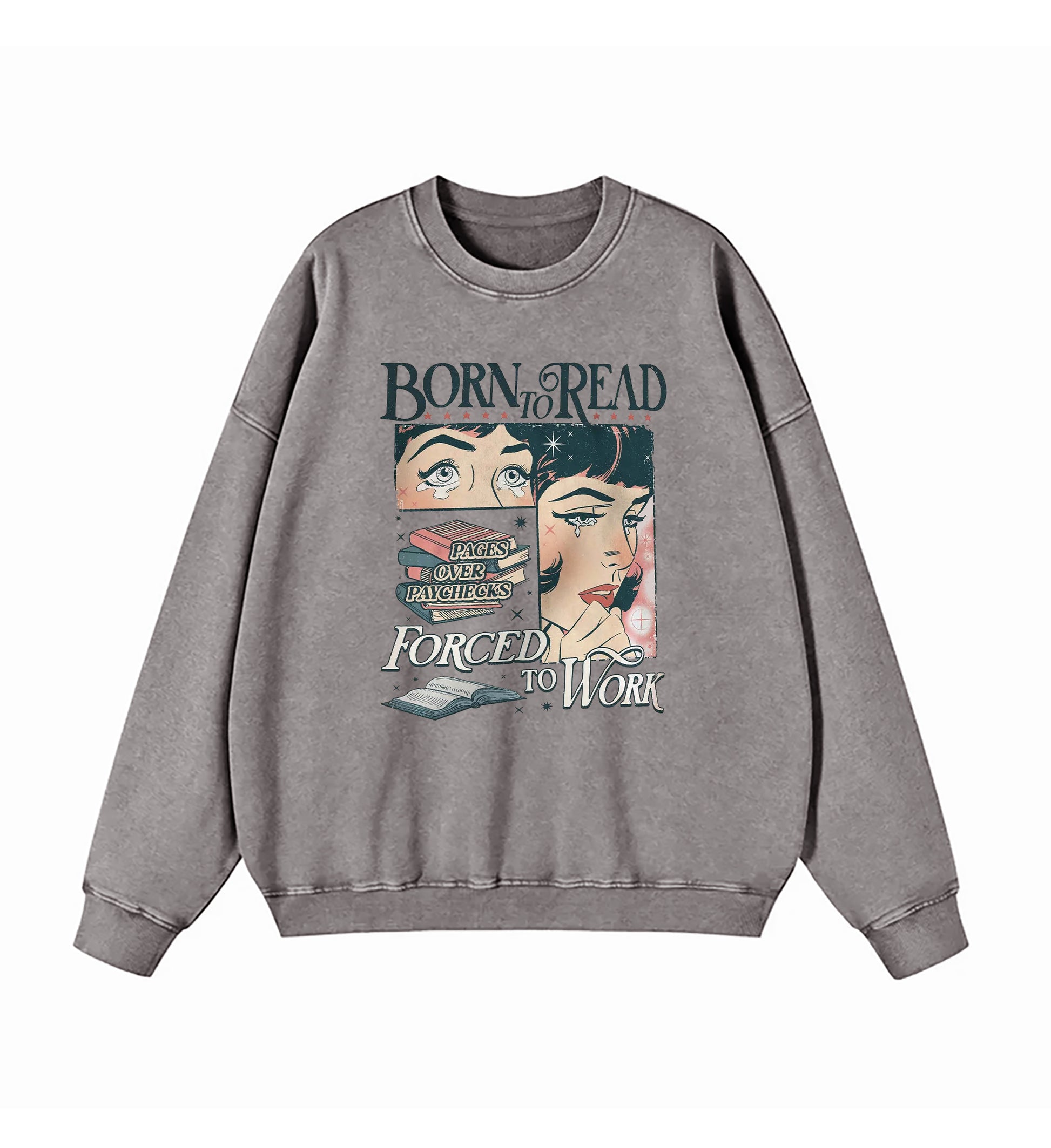Born To Read Bookish Washed Sweatshirt